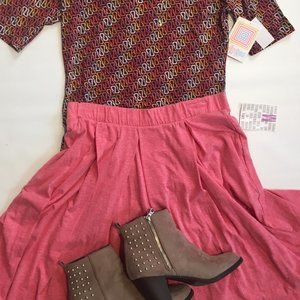 LLR Medium Pink Heathered Madison Skirt NWT